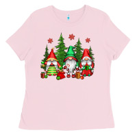 Bubblegum Pink christmas gnomies Ladies Tee - CowGirlArtShop