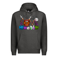Charcoal Heather love  halloween Premium Hoodie - CowhideDigitalArt