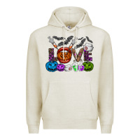 Oatmeal Heather love  halloween Premium Hoodie - CowhideDigitalArt