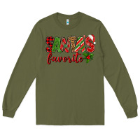 Army Green Santa's Favorite Long Sleeve Tee - BundleAndBundleShop