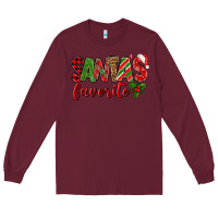 Burgundy Santa's Favorite Long Sleeve Tee - BundleAndBundleShop
