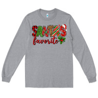 Heather Grey Santa's Favorite Long Sleeve Tee - BundleAndBundleShop