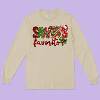 Santa's Favorite Long Sleeve Tee Designed By Bundleandbundleshop