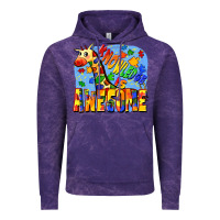 Cloud Purple Knowledge is awesome Autism giraffe Vintage Hoodie - FaDigitalArtStudio
