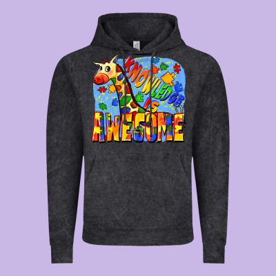 Knowledge Is Awesome Autism Giraffe Vintage Hoodie Designed By Fadigitalartstudio