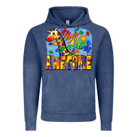 Vintage Denim Knowledge is awesome Autism giraffe Vintage Hoodie - FaDigitalArtStudio