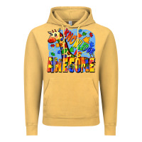 Vintage Mustard Knowledge is awesome Autism giraffe Vintage Hoodie - FaDigitalArtStudio