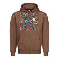 Chestnut living life somewhere between jesus take the wheel Zipper Hoodie - AdoDesignShop