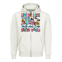 Oatmeal Heather living life somewhere between jesus take the wheel Zipper Hoodie - AdoDesignShop
