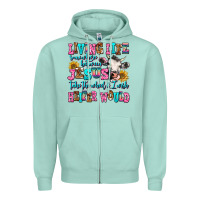 Seafoam living life somewhere between jesus take the wheel Zipper Hoodie - AdoDesignShop