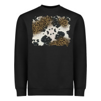 Black black and white cowhide background Heavyweight Sweatshirt - BarkalooDesign