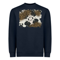Navy black and white cowhide background Heavyweight Sweatshirt - BarkalooDesign