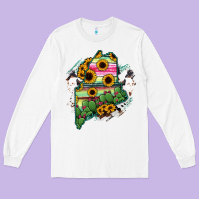 Maine Long Sleeve Tee Designed By Ranaportraitstore