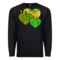 Black st patricks day hearts Premium Sweatshirt - AdoDesignShop