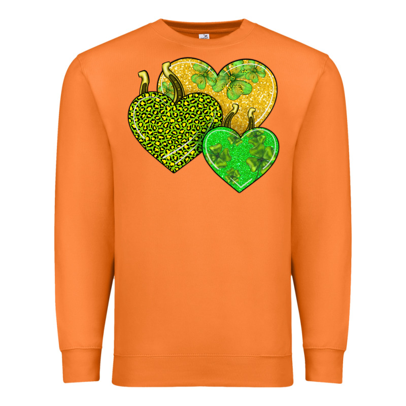 St Patricks Day Hearts Premium Sweatshirt by AdoDesignShop | Teevron
