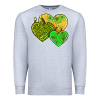 Heather Grey st patricks day hearts Premium Sweatshirt - AdoDesignShop