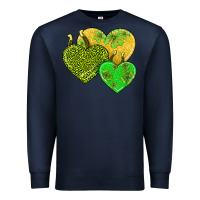 Navy st patricks day hearts Premium Sweatshirt - AdoDesignShop