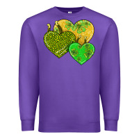 Purple st patricks day hearts Premium Sweatshirt - AdoDesignShop