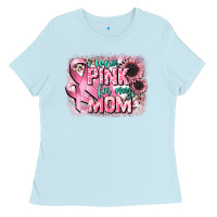 Baby Blue i wear pink for my mom Ladies Tee - CowGirlArtShop