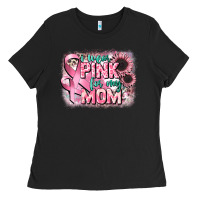 Black i wear pink for my mom Ladies Tee - CowGirlArtShop