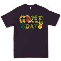 Plum Game day yellow and green team color Premium Tee - HowdyJamesFarm