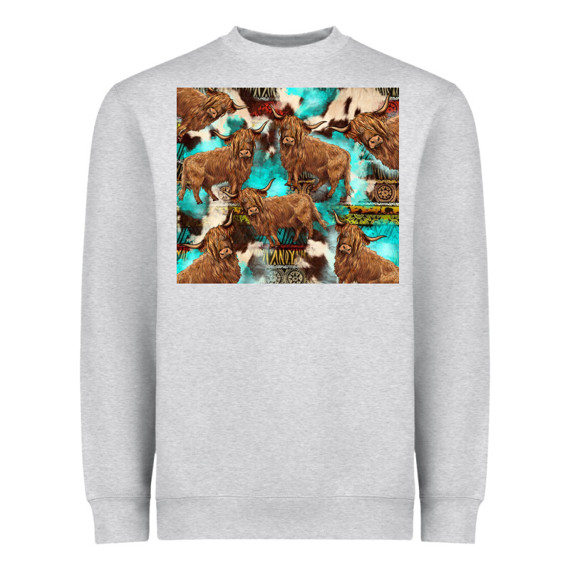 Astec Cowhide Highlands Cow Heavyweight Sweatshirt by BarkalooDesign | Teevron