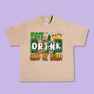 St. Patrick's Eat Drink And Be Irish Urban Heavy Tee Designed By Oliviacreatesart