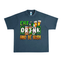 Midnight Navy St. Patrick's Eat drink and be Irish Urban Heavy Tee - OliviaCreatesArt
