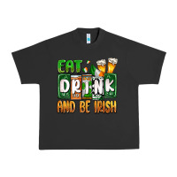 Pigment Black St. Patrick's Eat drink and be Irish Urban Heavy Tee - OliviaCreatesArt