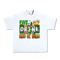 White St. Patrick's Eat drink and be Irish Urban Heavy Tee - OliviaCreatesArt