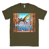 Army Green dinosaur pterodactyl Classic Tee - Artiststas