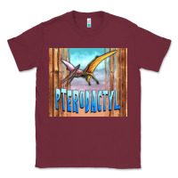 Burgundy dinosaur pterodactyl Classic Tee - Artiststas