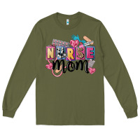 Army Green nurse mom Long Sleeve Tee - FaDigitalArtStudio