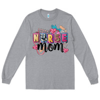 Heather Grey nurse mom Long Sleeve Tee - FaDigitalArtStudio