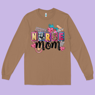 Nurse Mom Long Sleeve Tee Designed By Fadigitalartstudio
