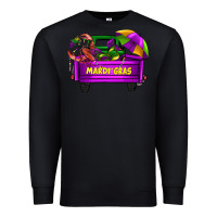 Black mardi grass umbrella with truck Premium Sweatshirt - AdoDesignShop