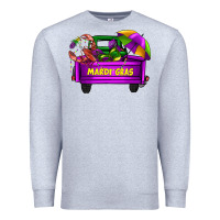 Heather Grey mardi grass umbrella with truck Premium Sweatshirt - AdoDesignShop