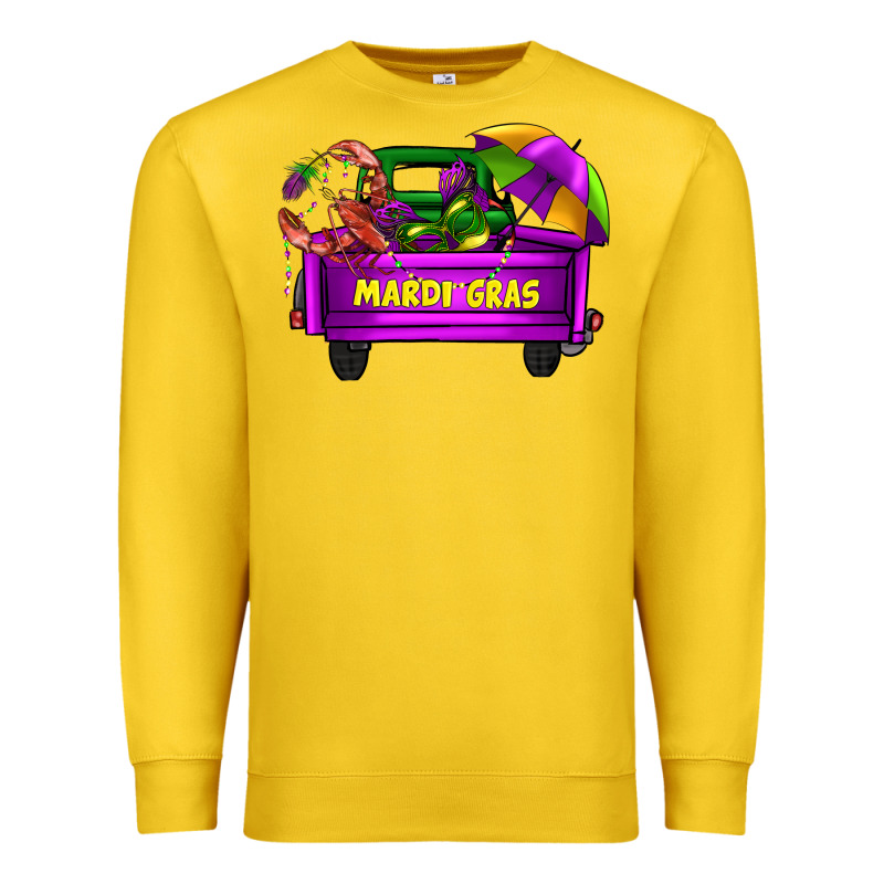 Mardi Grass Umbrella With Truck Premium Sweatshirt by AdoDesignShop | Teevron