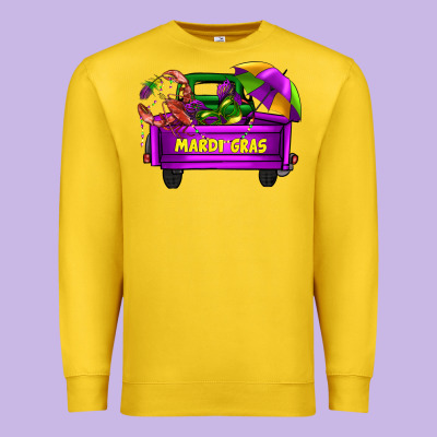 Mardi Grass Umbrella With Truck Premium Sweatshirt Designed By Adodesignshop