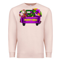 Pale Pink mardi grass umbrella with truck Premium Sweatshirt - AdoDesignShop