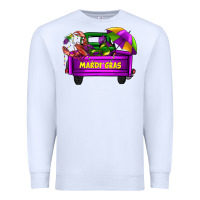 White mardi grass umbrella with truck Premium Sweatshirt - AdoDesignShop