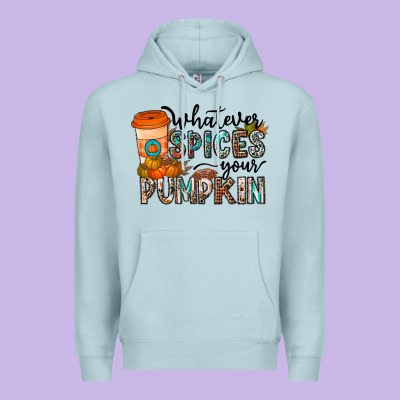 Whatever Spices Your Pumpkin Premium Hoodie Designed By Cowhidedigitalart