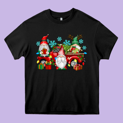Christmas Gnome Truck Heavy Core Tee Designed By Texasbilliewilder