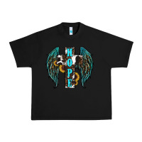 Black Western Wings Cross Hope Urban Heavy Tee - RanaPortraitStore