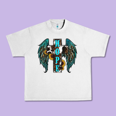 Western Wings Cross Hope Urban Heavy Tee Designed By Ranaportraitstore