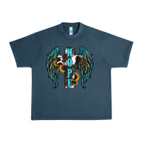 Midnight Navy Western Wings Cross Hope Urban Heavy Tee - RanaPortraitStore