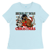 Baby Blue herd it was christmas Ladies Tee - CowGirlArtShop