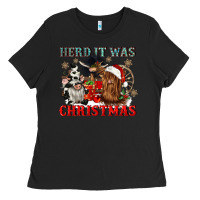 Black herd it was christmas Ladies Tee - CowGirlArtShop