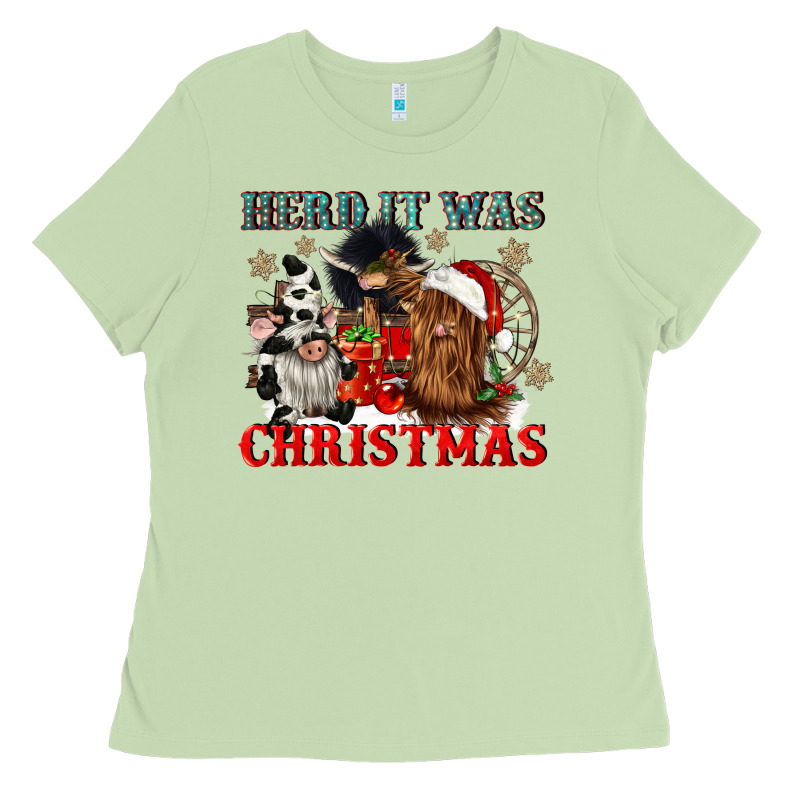 Herd It Was Christmas Ladies Tee by CowGirlArtShop | Teevron