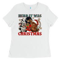 White herd it was christmas Ladies Tee - CowGirlArtShop